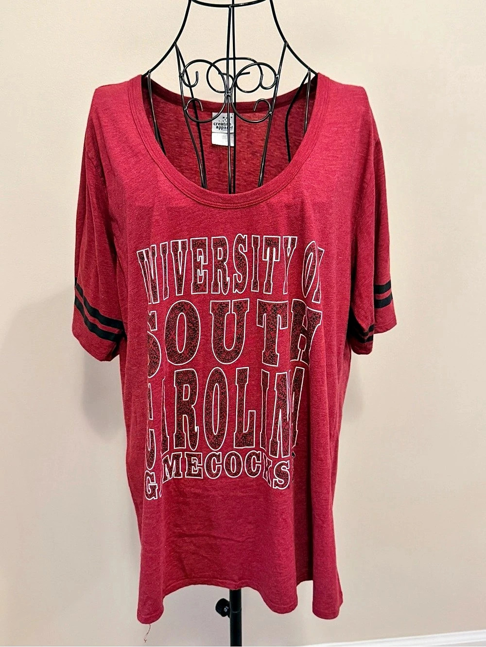 Creative Apparel Womans USC University Of SC Gamecocks Red Graphic Tee Shirt 3XL